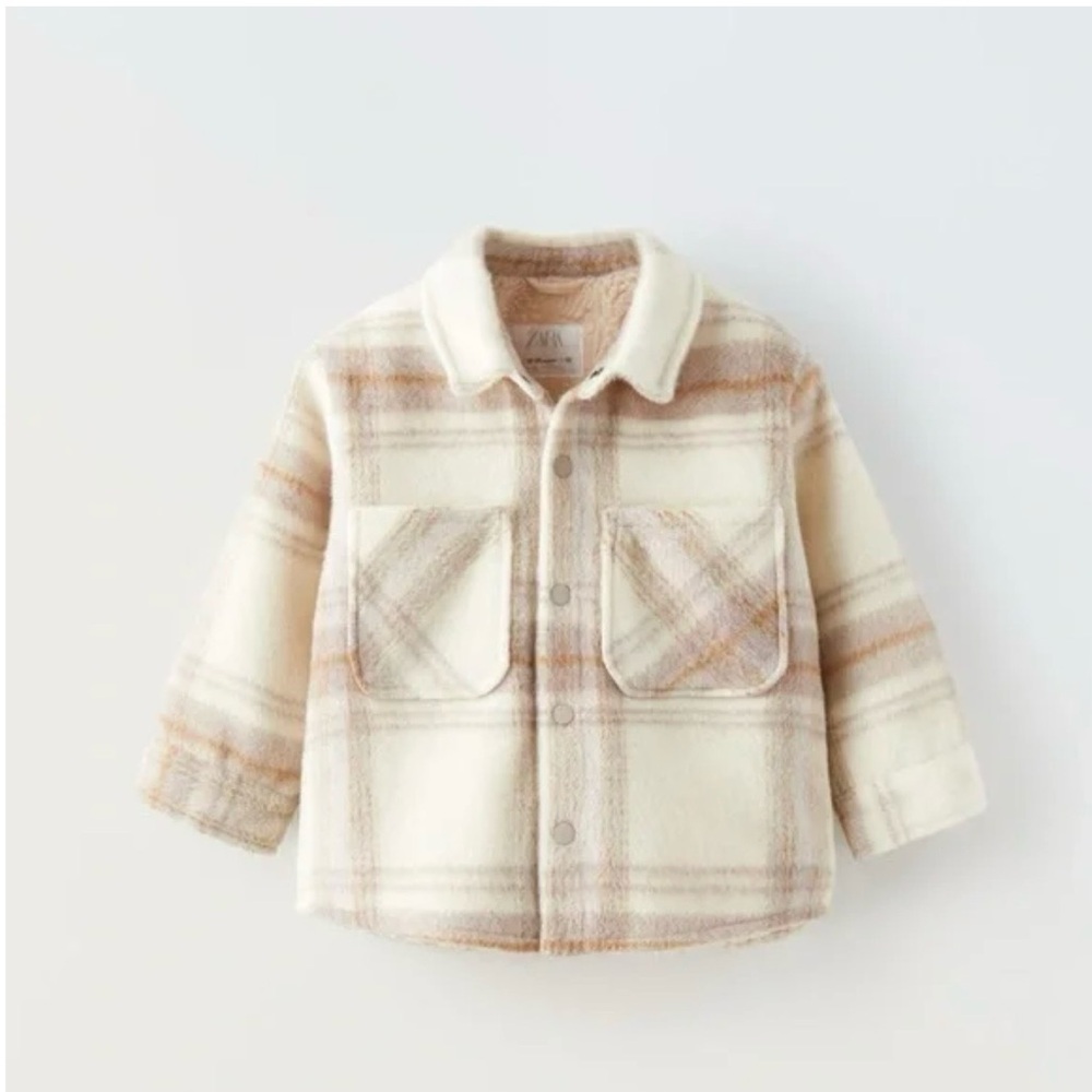 Zara Beige Checkered Jacket